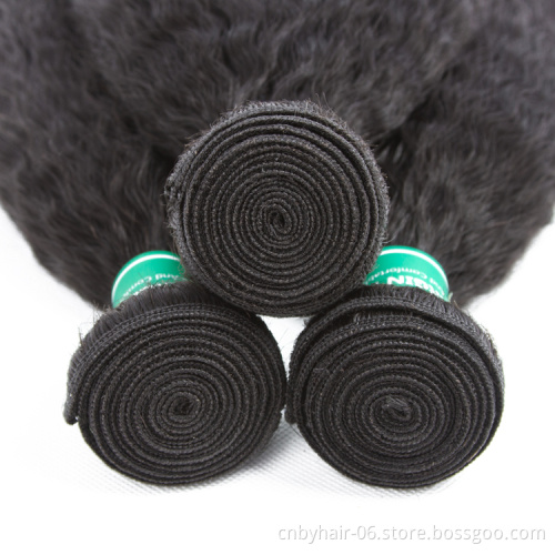 Salon Owners' Select 8A 30 32 34 36 Inch Brazilian Kinky Straight Yaki Hair Bundles Human Hair Weaves 100% Natural Human Hair